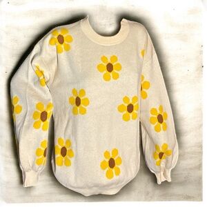 Floral Cream Sweater